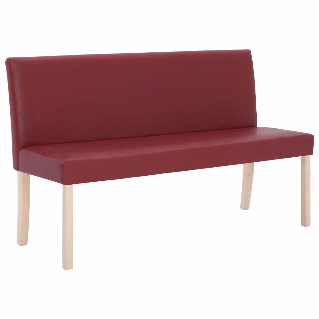 Panca vidaXL in similpelle rossa per sala da pranzo, L: 139,5 cm – 2