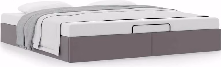 Struttura Letto Pouf senza Materasso 160x200 cm Pelle finta
