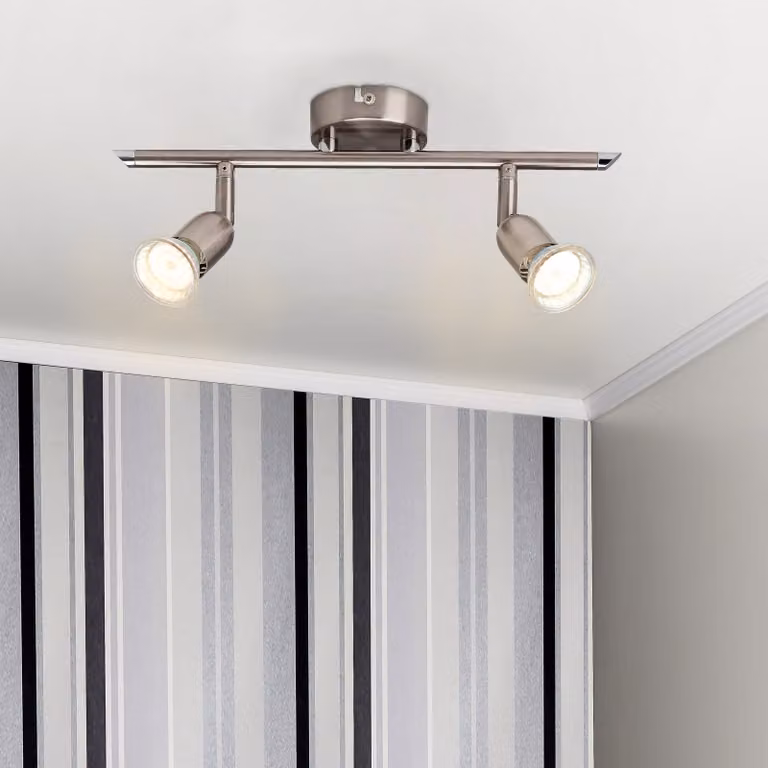 BRILLANTE faretto LED Loona | applique senza tempo | 2 fiamme | metallo | ferro | testa orientabile | 2x GU10 max 3 W