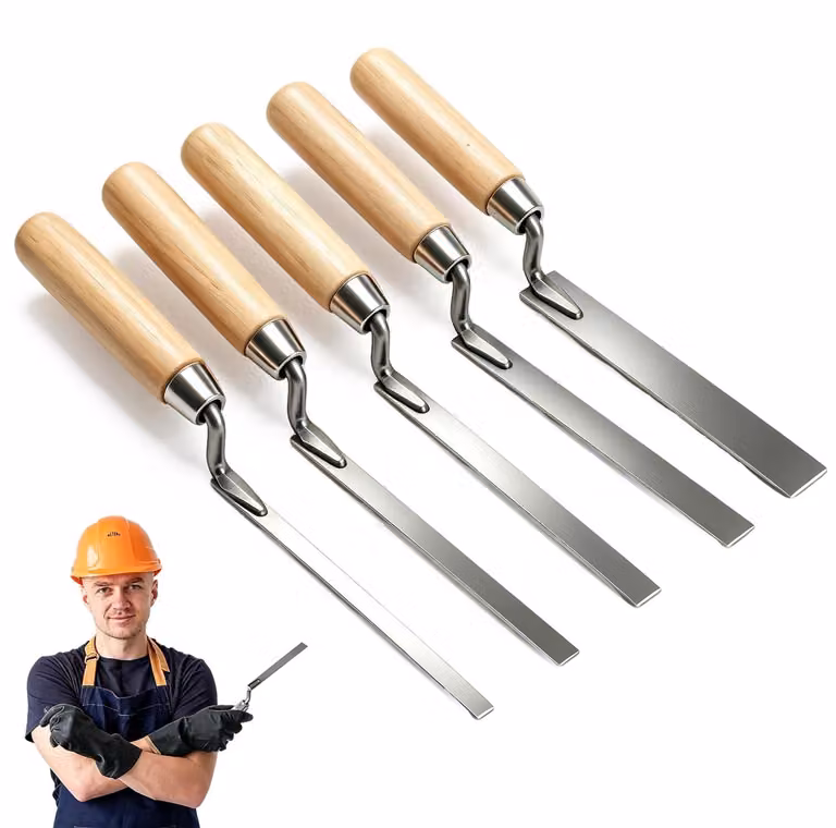 Set di 5 spatole per fughe - Attrezzo per fughe da 6/8/10/12/15 mm - Adatto per piastrelle - Manico ergonomico - Lavorazione confortevole - Pulizia dopo l'uso