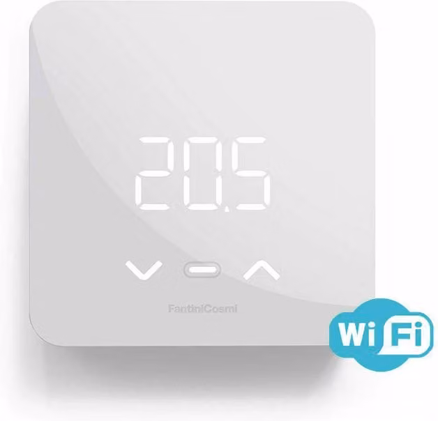 Cronotermostato Smart Fantini C800WIFIOTRQ con Comando Remoto WiFi e Compatibilità Open Therm, Bianco
