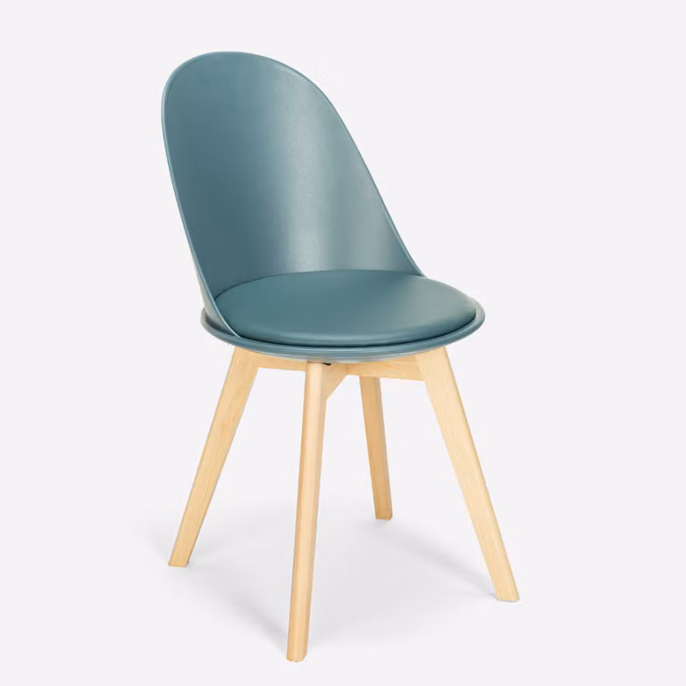 Sedia in legno di design scandinavo con cuscino per cucina sala da pranzo Bib Nordica - Verde scuro