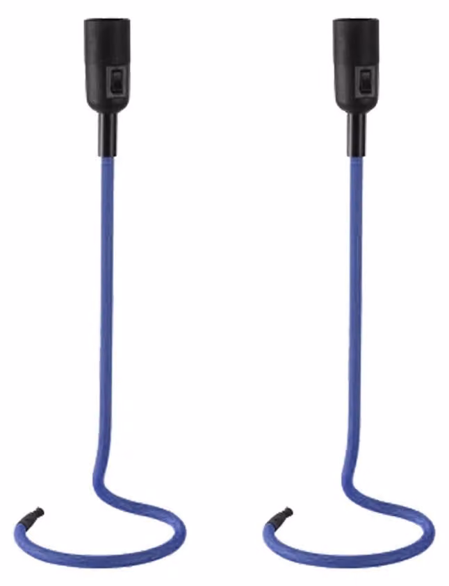 Set di 2 lampade da tavolo, design con cavo, colore blu, altezza 46,5 cm