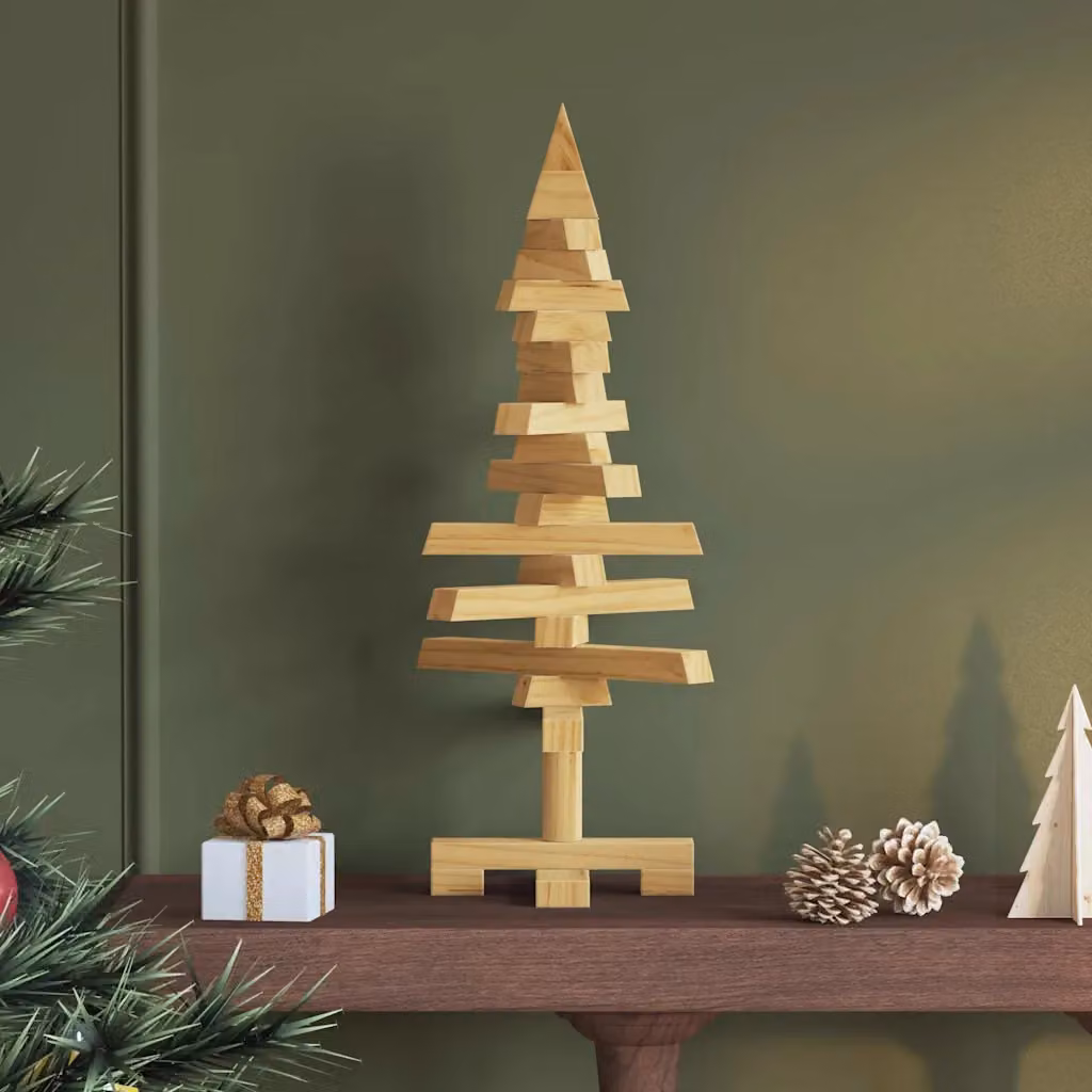 Albero di Natale KOTKA vidaXL in legno massello di pino, colore marrone, L/P/H: 60 x 30 x 30 cm
