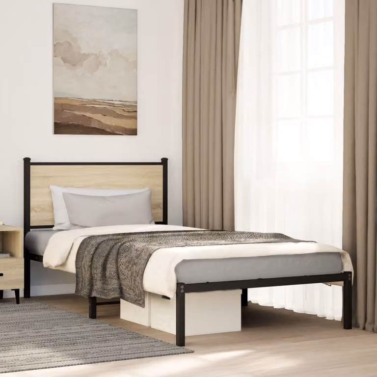 vidaXL Giroletto in metallo color rovere sonoma L/P: 100 x 200 cm