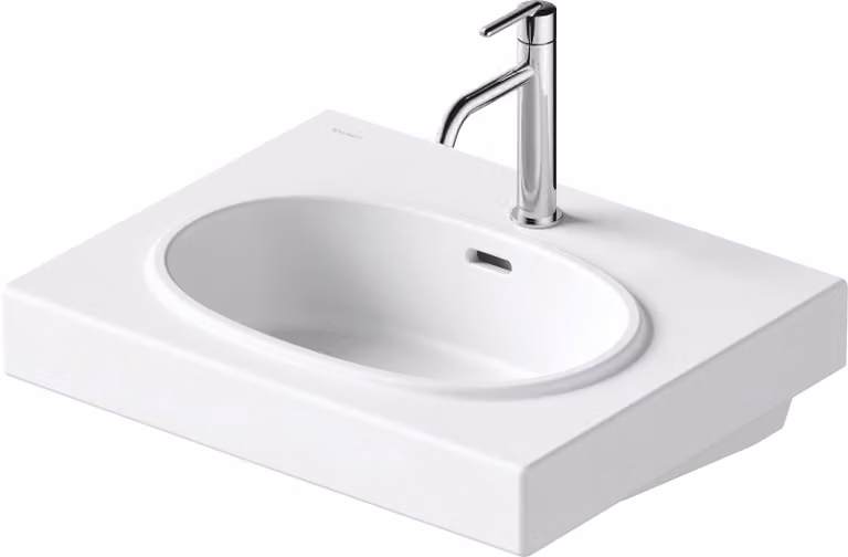 Duravit Balcoon lavabo, 1 trou pour robinet, avec trop-plein, largeur 600mm, 241260AC00, 241260AC00