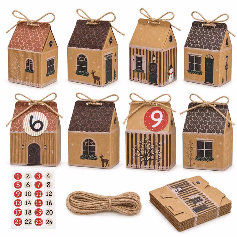 Calendario dell'Avvento da riempire, 24 scatoline, kit fai-da-te
