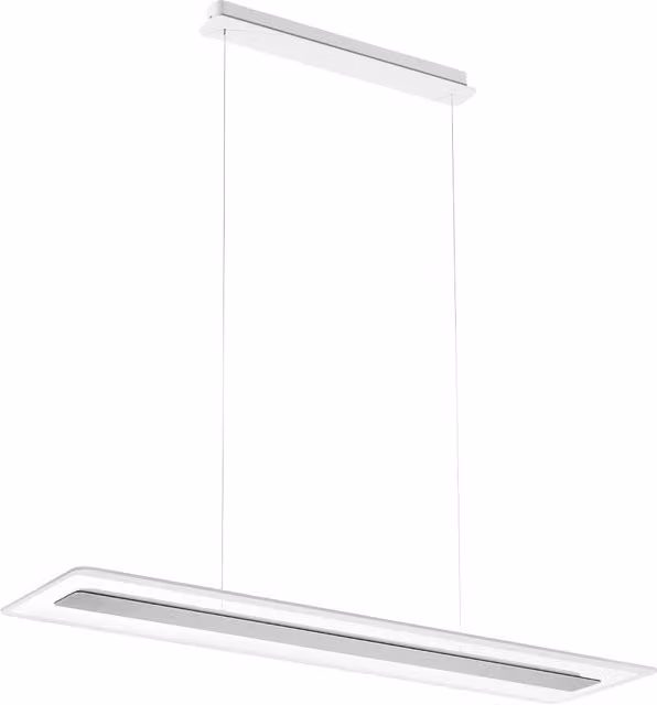 Lampada a sospensione Linea Light Antille in metallo e vetro bianco e cromato con luce LED bianco caldo e altezza regolabile