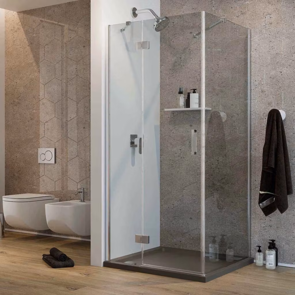Box Doccia Rettangolare IDRALITE con Anta Flip e Fisso, Trasparente, con Trattamento Easyclean, L 120 cm x P 70 cm x H 190 cm – 2