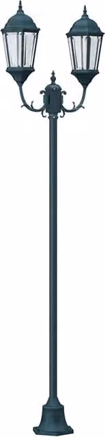 Lampada da giardino vintage HELLOSHOP26 in alluminio e vetro verde, L 68 cm x P 20 cm x H 235 cm