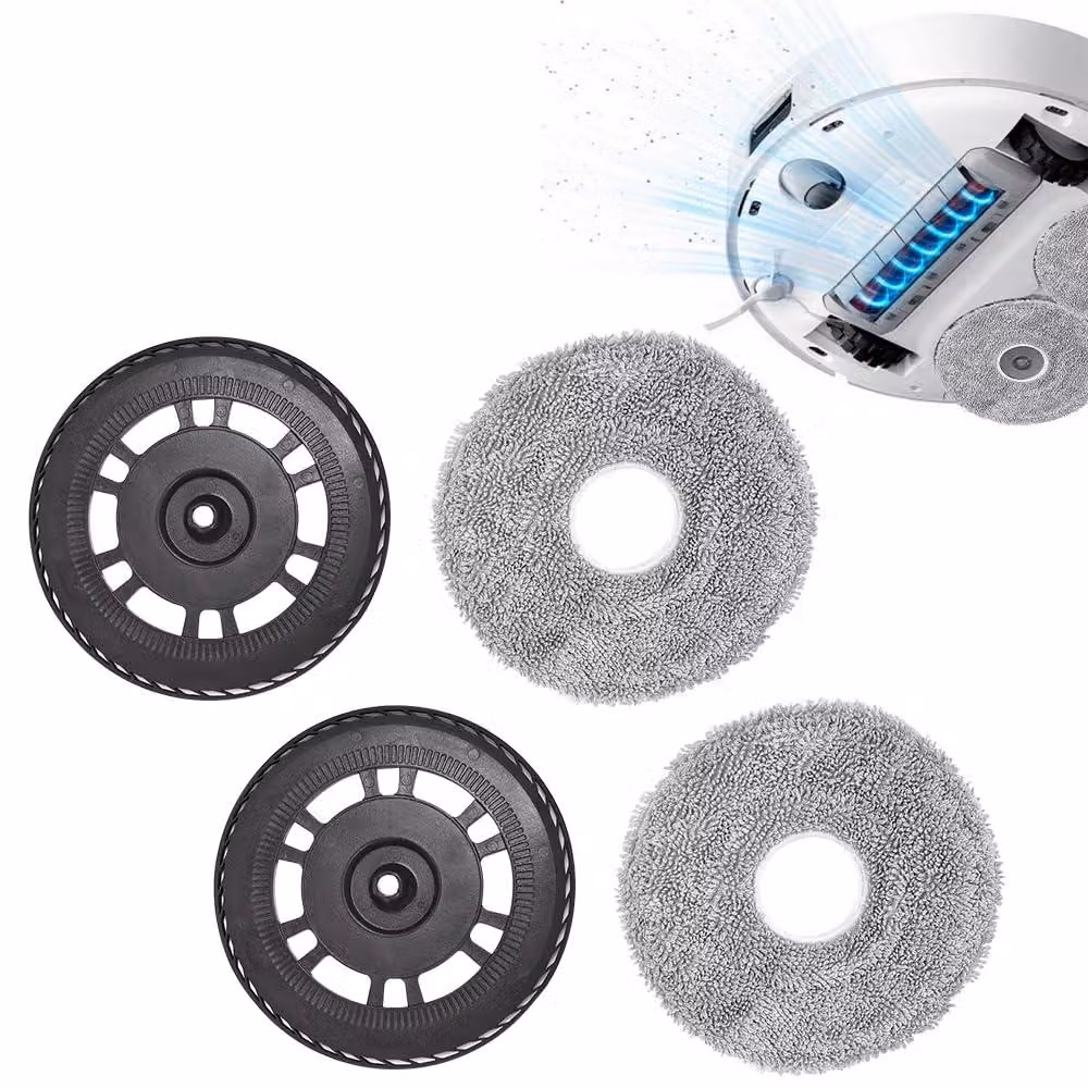 2 panni in microfibra + 2 supporti di ricambio per robot aspirapolvere Dreame
