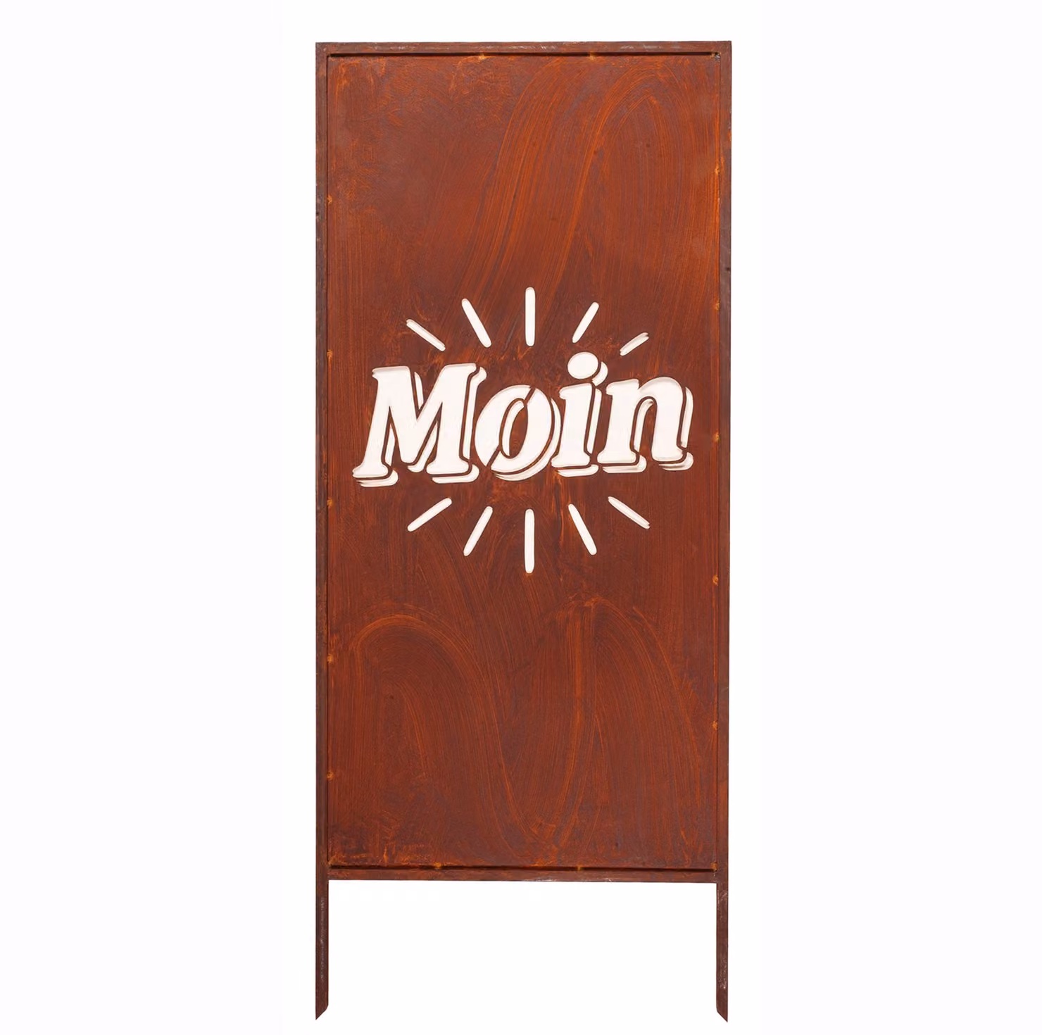 Paravento da Giardino in Acciaio Arrugginito « Moin » 120x50 cm Pannello Decorativo