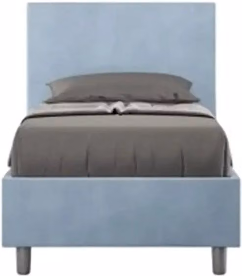 Letto singolo contenitore imbottito Adele Ityhome in microfibra azzurro L: 90 cm, P: 210 cm