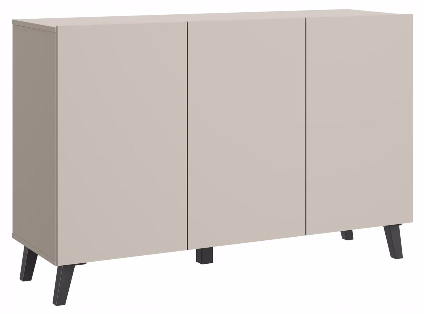 Comò da 120 cm per il soggiorno, con gambe, color beige cashmere, design minimalista