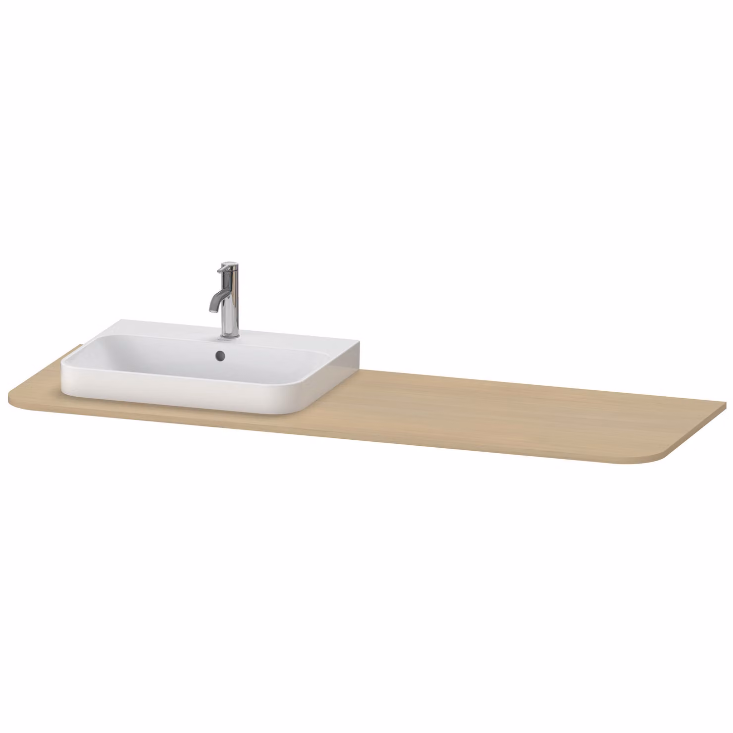 Console Duravit Happy D.2 Plus, 1600x550 mm, 1 découpe à gauche, pour meuble sous-lavabo HP4944, HP4963, HP4973, HP031HL7171, HP031HL7171