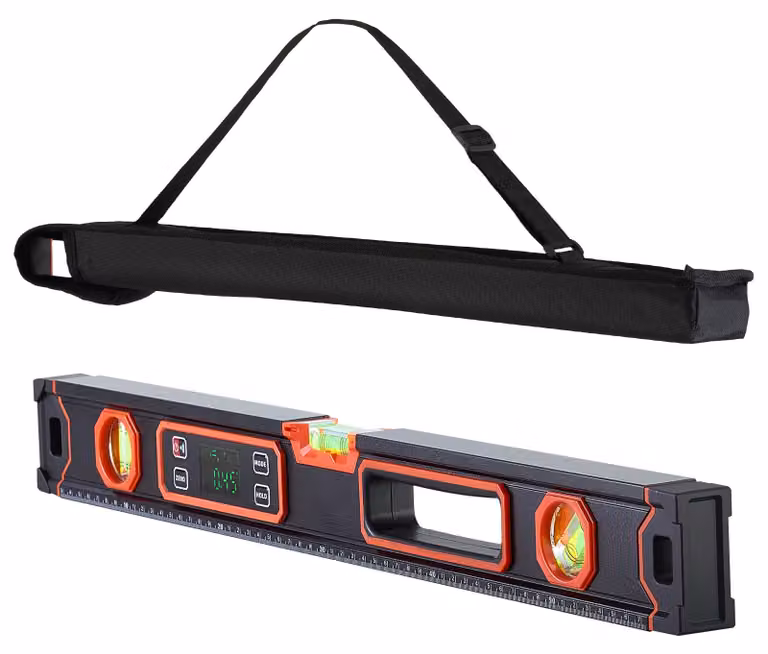 Livella digitale SucceBuy con display LCD, livella a 60 cm con 3 livelle a bolla per 90°/45°/0°, livella da muratore magnetica con protezione IP54 e 2 batterie, strumento di misurazione a 360° per progetti edili e ristrutturazioni