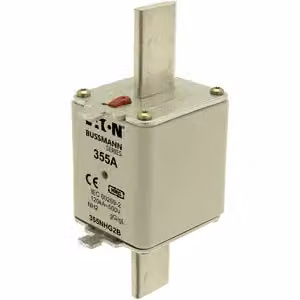 Inserto fusibile EATON serie 355NHG2B, 355 A, CA 500 V, NH2, gL/gG, IEC, con maniglia.