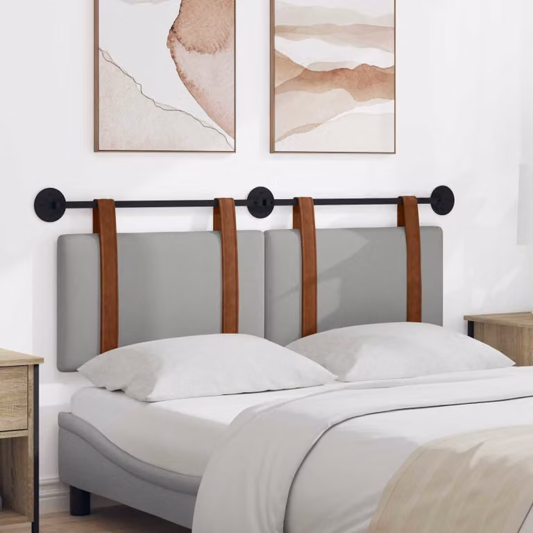 Testiera per letto sospesa vidaXL in similpelle Grigio Nuvola, L: 150 cm, H: 55 cm, P: 6,28 cm