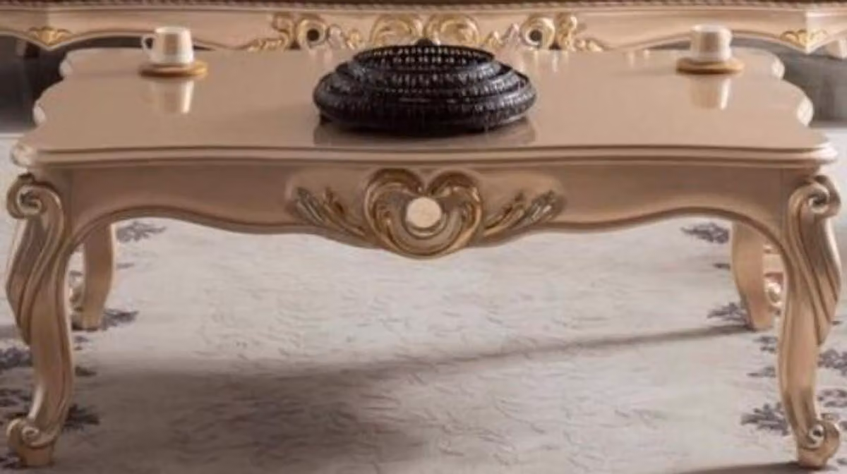 Casa Padrino tavolino barocco bronzo/oro 122 x 82 x h. 46 cm - tavolino da salotto in legno massiccio in stile barocco