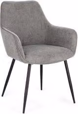Sedia con braccioli Bizzotto CORA in tessuto nero e grigio con struttura in metallo