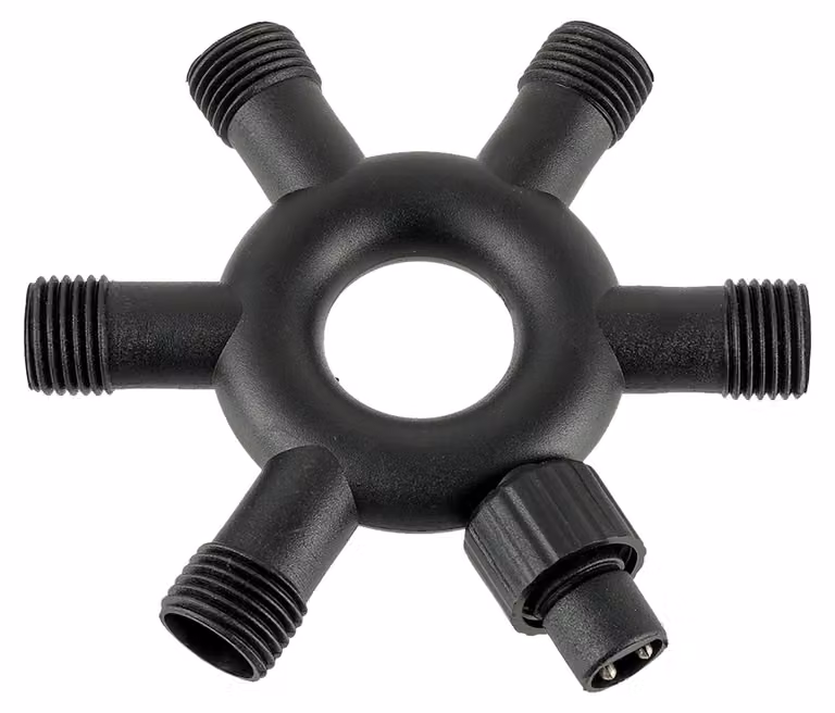 Divisore a 6 vie per luci a catena, con 2 pin, grado di protezione IP65, impermeabile