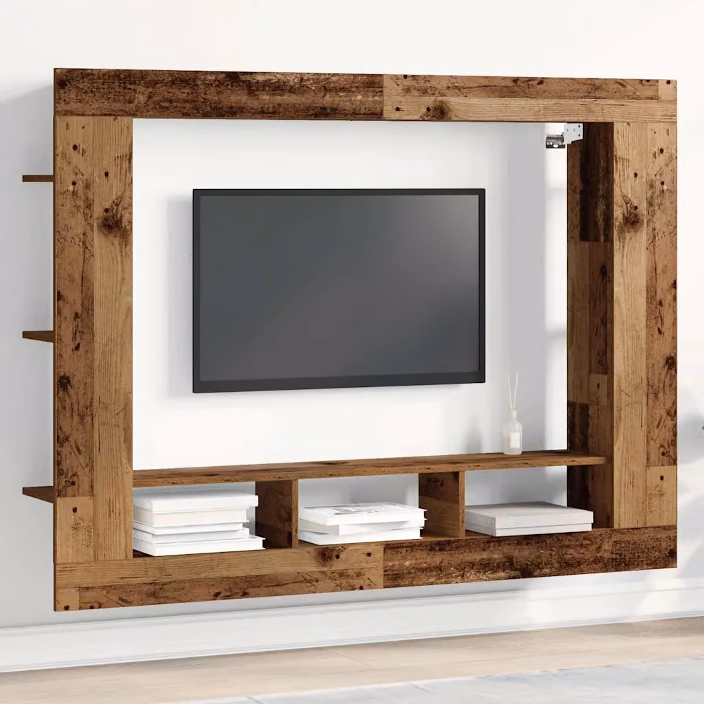 Mobile TV vidaXL in legno vecchio e ingegnerizzato, colore marrone, L 152 x P 22 x H 113 cm