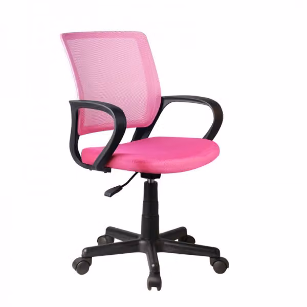 Sedia da ufficio Casa Dolce OZZ, per bambini, 53x56,5x81-93 cm, tessuto e rete, regolabile in altezza, rosa, con braccioli