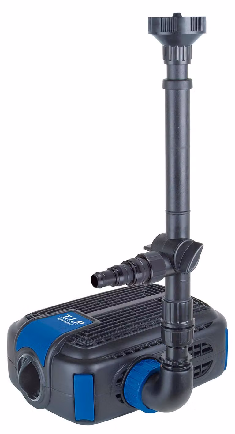 Pompa per laghetto/fontana - Capacità: 3500 litri all'ora - Altezza di sollevamento: 3,0 metri - Potenza: 68 watt - Materiale: plastica nera