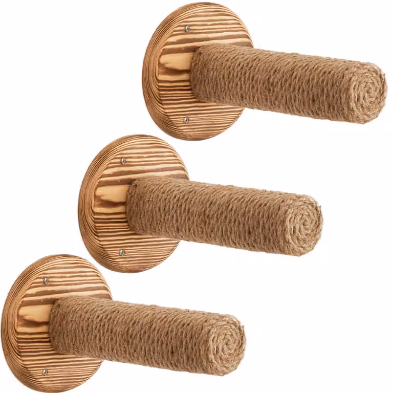 Elzusha - Set di 3 mensole a muro per gatti, realizzate in sisal