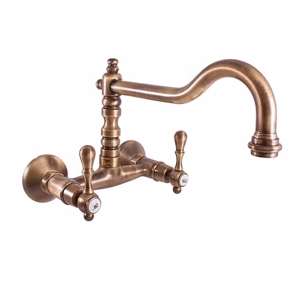 Slezák-RAV Slezák RAV Morava Retro MK402/28SM Miscelatore per lavello/lavandino Colore: ottone vecchio, Dimensioni: 150 mm