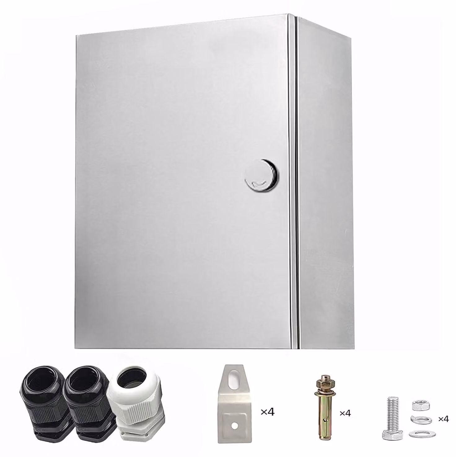 Armadio di controllo impermeabile in acciaio inossidabile, adatto per interni ed esterni, da montare a parete, scatola di collegamento, armadio tecnico in acciaio inossidabile con serratura, dimensioni 60 x 50 x 20 cm, [informazioni aggiuntive mancanti]