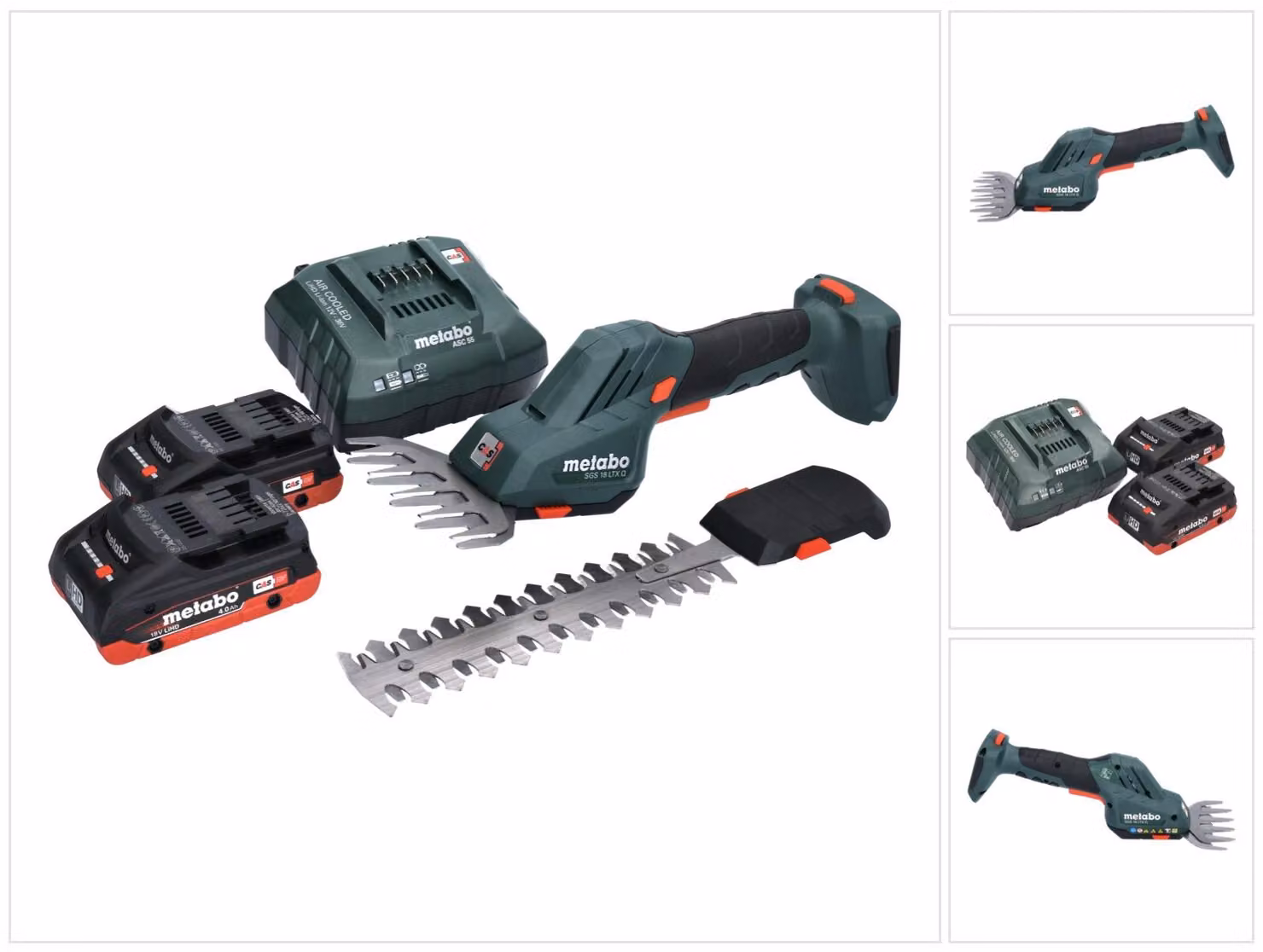 Metabo SGS 18 LTX Q forbici per erba e arbusti a batteria 18 V + 2x batteria 4,0 Ah + caricabatteria