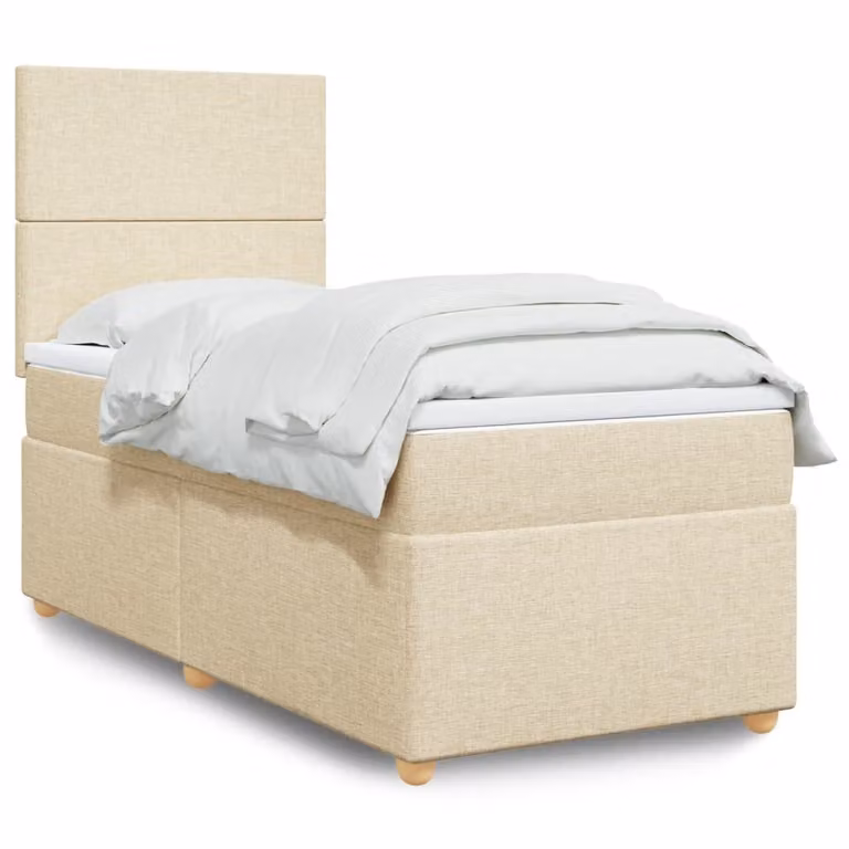 Maison Exclusive - Giroletto a Molle con Materasso Crema 80x200 cm inTessuto