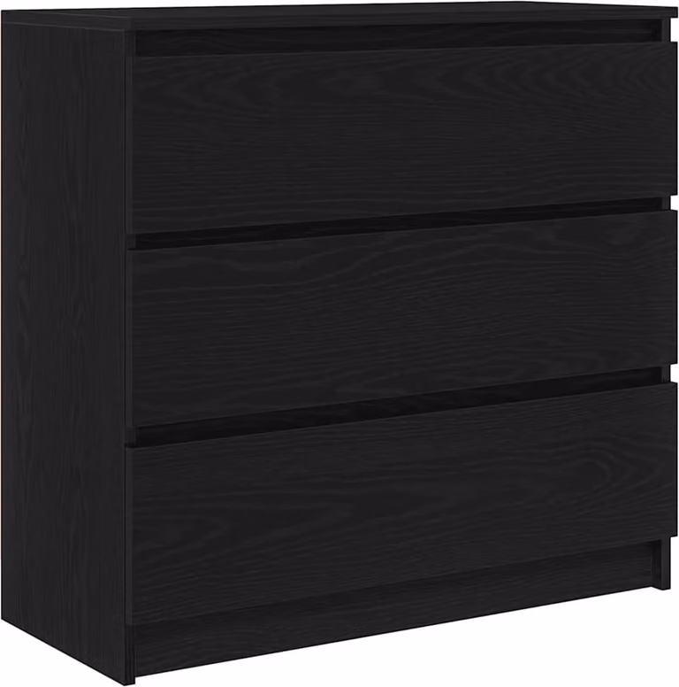 Credenza Rovere Nero 80x35x76 cm in Legno Multistrato
