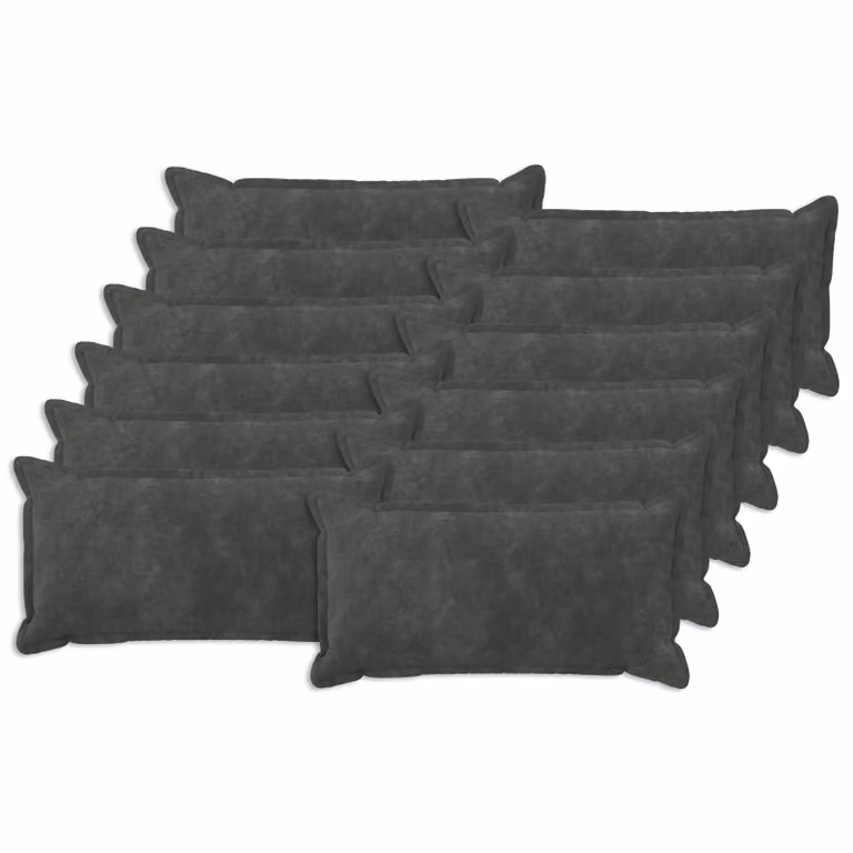 Set di 12 federe vidaXL HOUTEN in microfibra color antracite, L 40 cm x P 80 cm