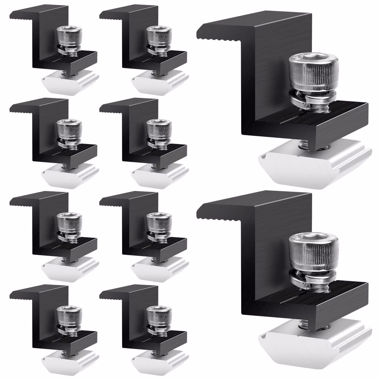 Morsetto finale da 30 mm, colore nero, confezione da 10 pezzi, supporto a forma di "Z" per moduli fotovoltaici