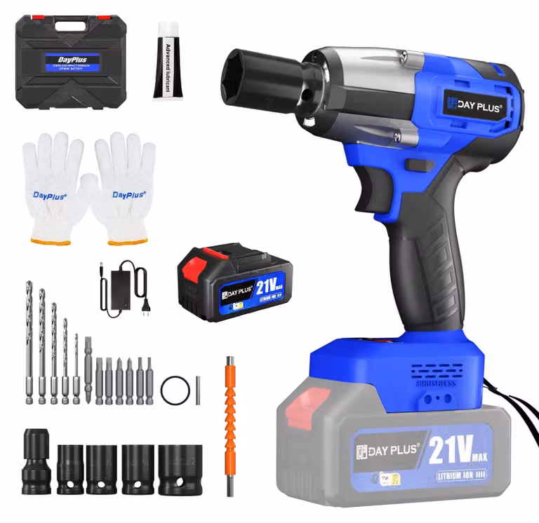 Avvitatore a percussione a batteria - Motore brushless - 1200 Nm - 21 V - Attacco quadrato da 1,27 cm - 1 batteria