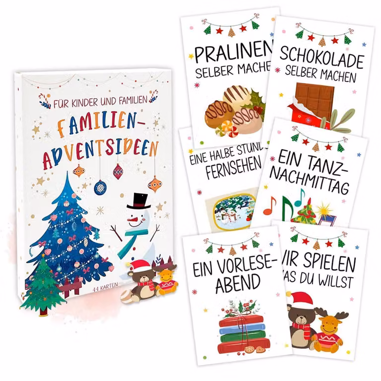Calendari dell'Avvento con bigliettini, confezione da 44 pezzi, ideali per famiglie e coppie