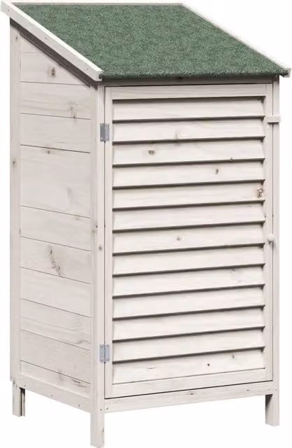 Capanno da Giardino Bianco in Legno Stile Rustico L/P/H: 59 x 56 x 113,5 cm
