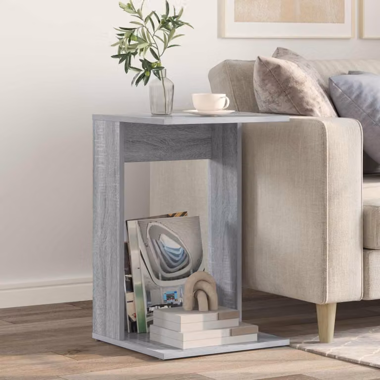 vidaXL Tavolo laterale moderno in MDF grigio L/P/H: 40 x 38 x 62,5 cm