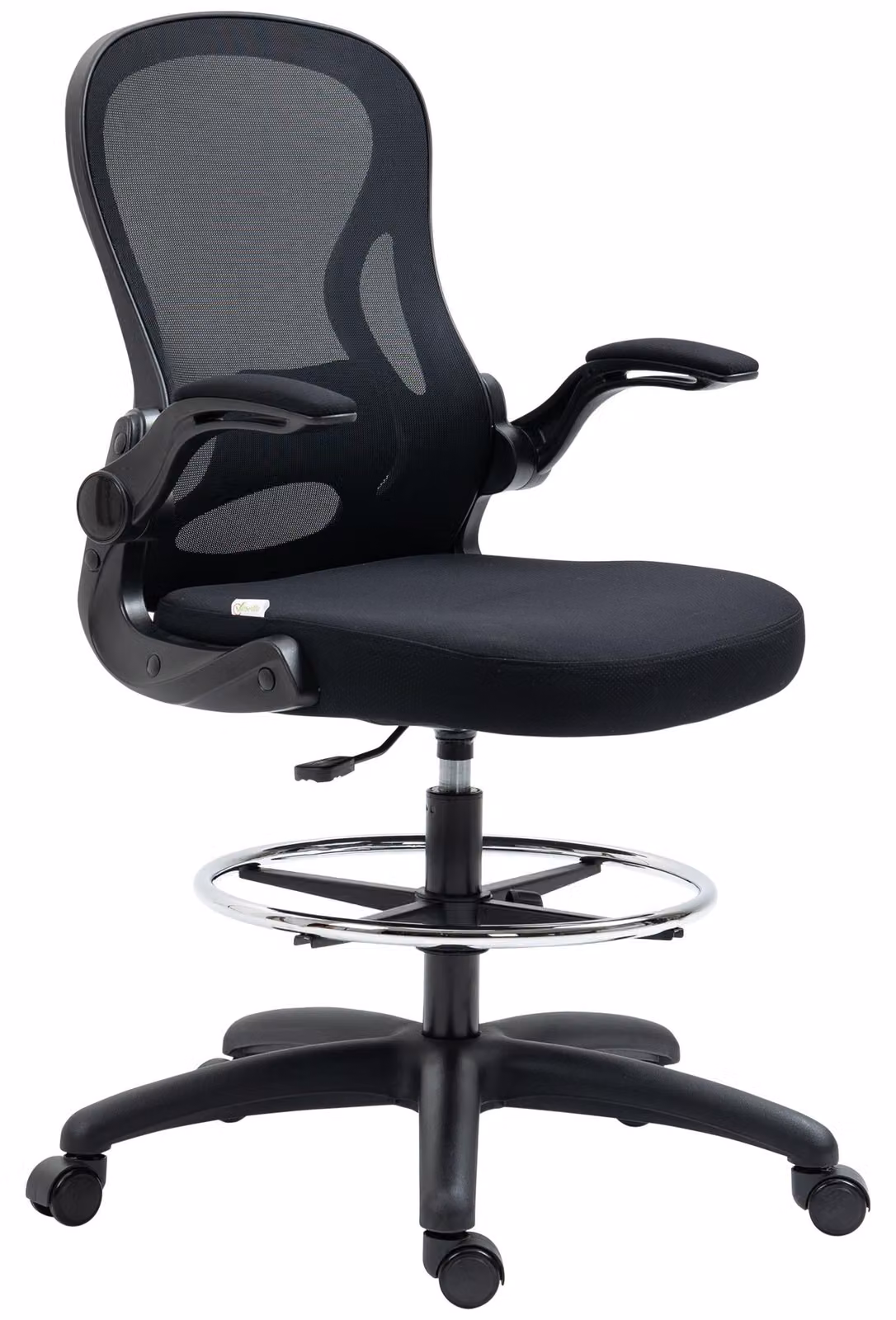 Sedia da disegno Vinsetto, sedia da ufficio regolabile in altezza, sedia girevole ergonomica