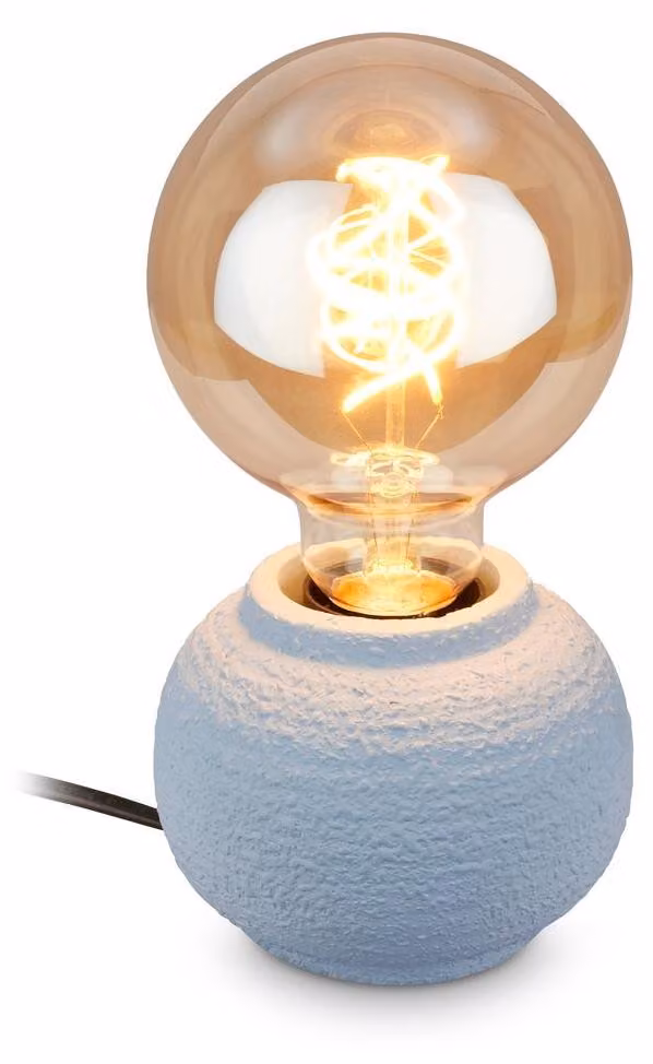 Briloner Lampada da tavolo con base in Vetroceramica Ø10x8 cm attacco E27 max. 25W interruttore sul cavo grigio - Lampada da comodino per soggiorno camera da letto corridoio