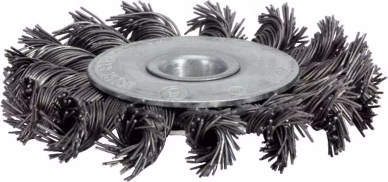 KS TOOLS Spazzola rotonda in filo d'acciaio inox 0,5 mm, Ø 115 mm ( 340.0046 )