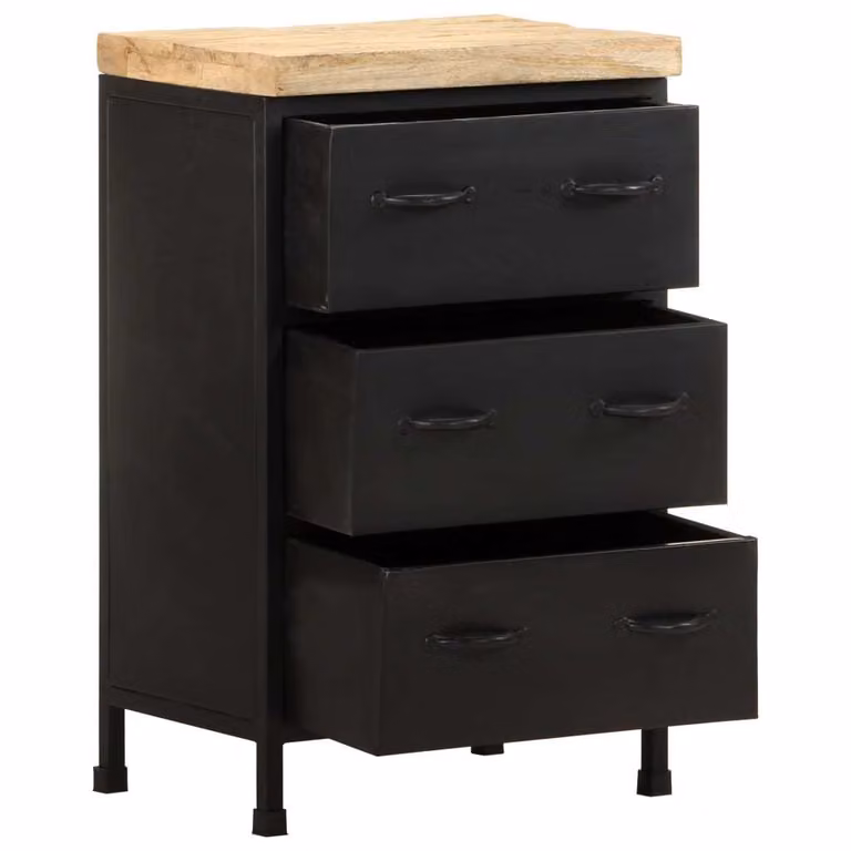 Credenza 47x35x76 cm in Legno di Mango Grezzo