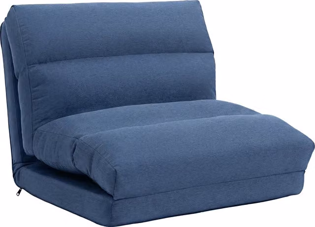 Poltrona Letto Reclinabile Aosom in Tessuto Blu Scuro L: 70 cm, P: 72 cm, H: 56 cm