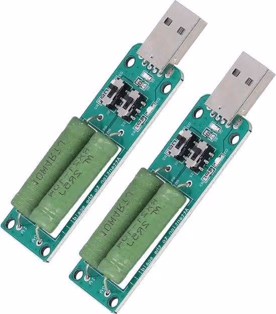 Caricabatterie USB con tester 5V 1A, confezione da 2 pezzi