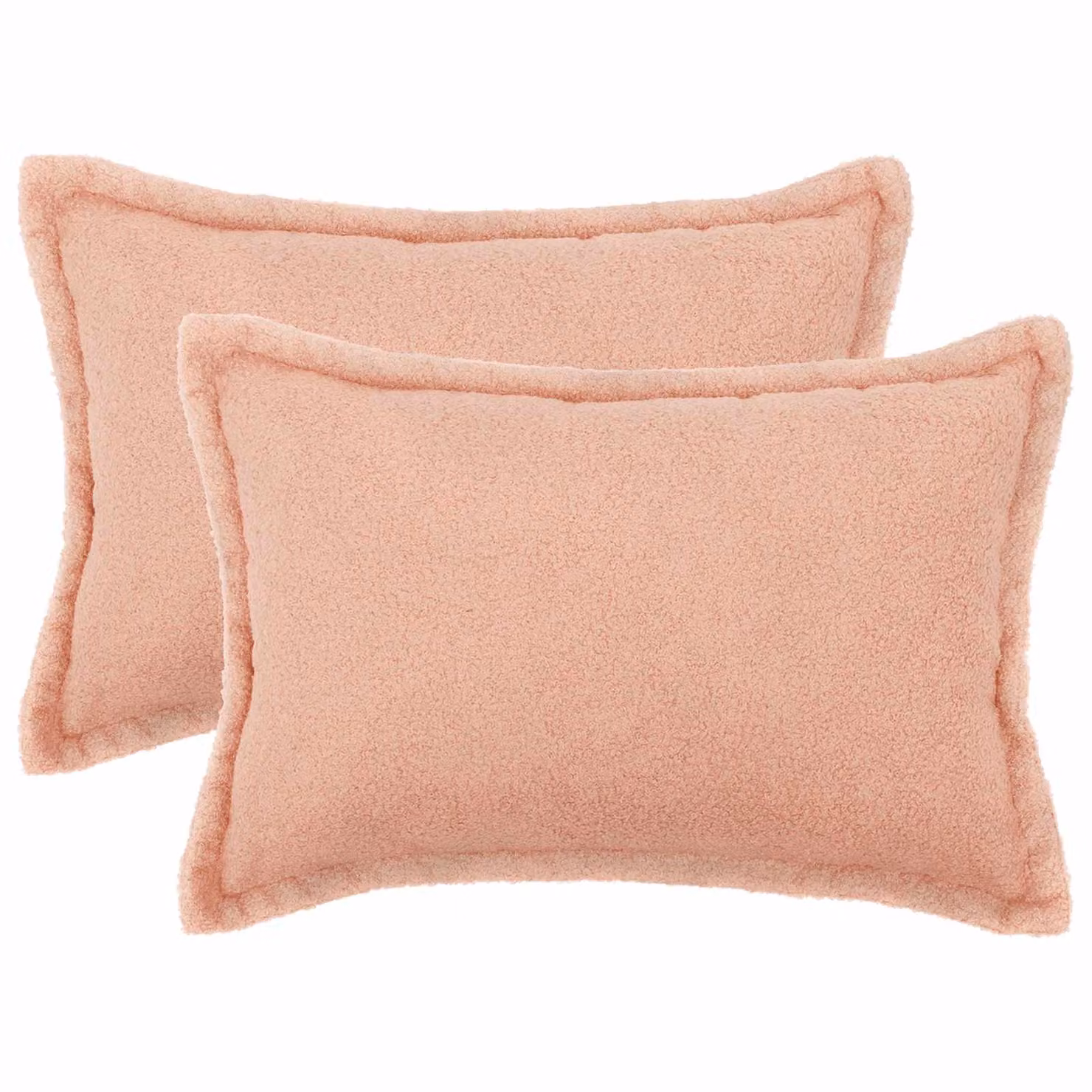 Set di 2 federe vidaXL HOUTEN rosa in tessuto bouclé, L 50 cm x P 75 cm
