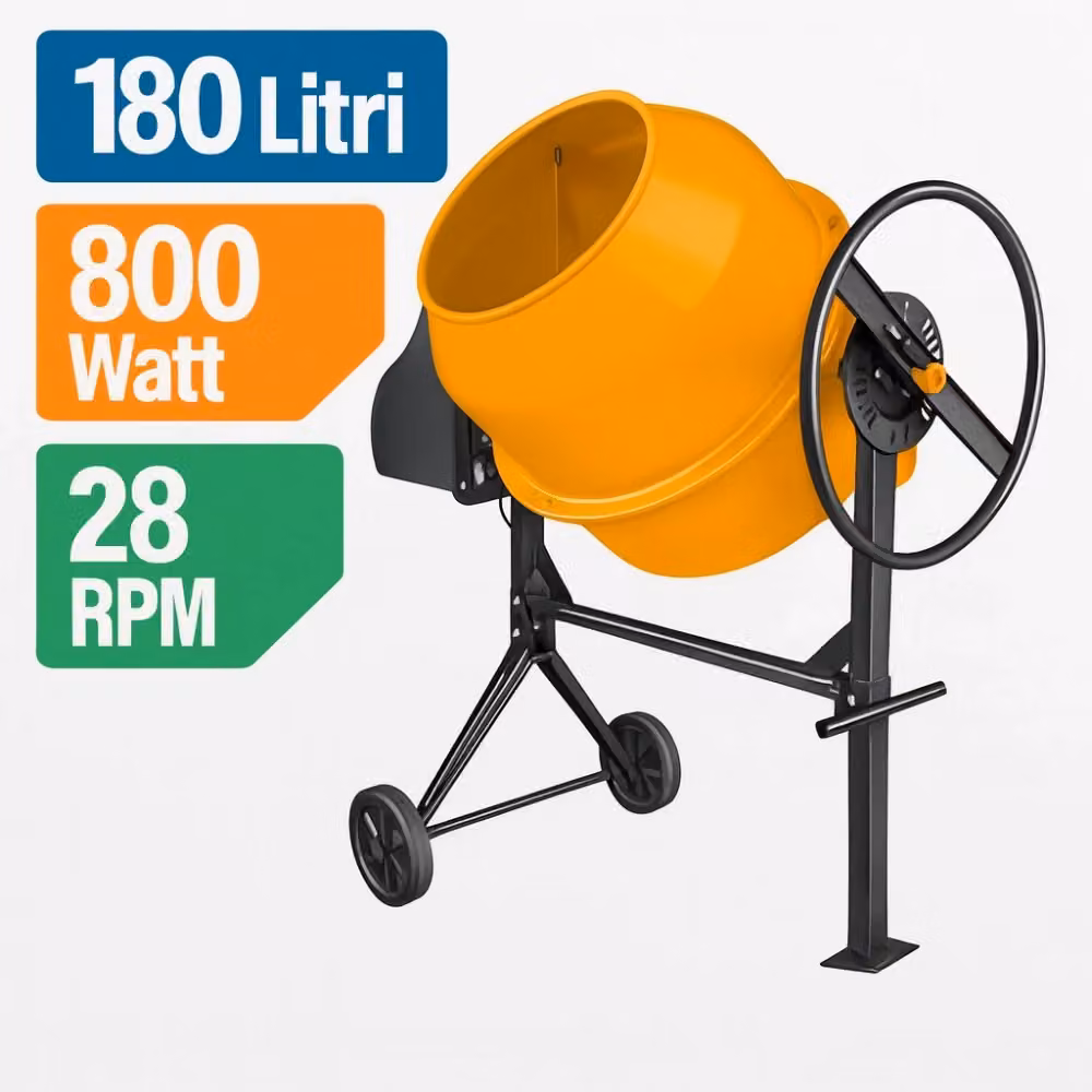 Betoniera elettrica Fortunato da 180 litri con motore da 800 W e 28 rpm – 2
