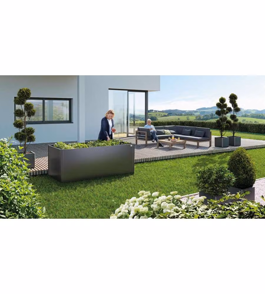 Aiuola rialzata Misura 2x1 grigio scuro metallizzato