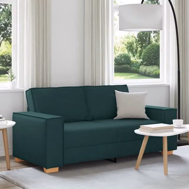 Divano a 2 posti moderno vidaXL in tessuto verde con struttura imbottita L: 180 cm, P: 78 cm, H: 84 cm